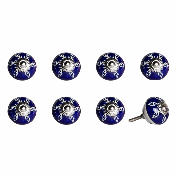 Decoracion K2500 Knob It - Navy White & Silver, 8PK DE3092184